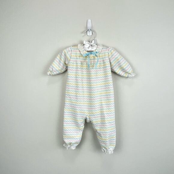 Vintage Carter's Pastel Striped Coverall 6 Months USA - Picture 1 of 8